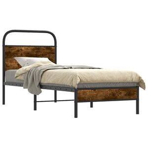 vidaXL Cadre de lit sans matelas 80x200cm chêne fumé bois d'ingénierie