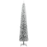vidaXL Sapin de Noël mince avec support et flocon de neige 300 cm PVC