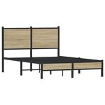 vidaXL Cadre de lit en métal sans matelas chêne sonoma 120x200 cm