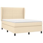 vidaXL Sommier à lattes de lit avec matelas Crème 140x200 cm Tissu