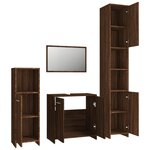 vidaXL Ensemble de meubles de salle de bain 4 Pièces Chêne marron