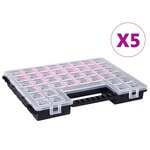 Vidaxl boîtes d'assortiment 5 pcs 385x283x50 mm plastique