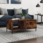 vidaXL Table basse chêne fumé 90x50x40 cm bois d'ingénierie