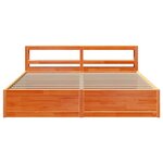 vidaXL Cadre de lit et tête de lit cire marron 200x200 cm bois de pin