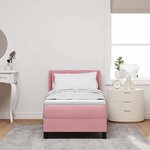 vidaXL Lit à Sommier avec Matelas Rose 80x200 cm Velours