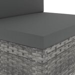 vidaXL Canapé sectionnel 2 places Résine tressée Gris