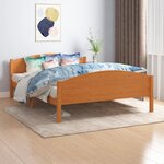 vidaXL Cadre de lit sans matelas marron miel pin massif 140x200 cm