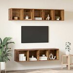 vidaXL Ensemble meuble TV 4 Pièces Bois Ancien Bois d'ingénierie