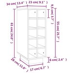 vidaXL Armoire à vin Blanc 23x34x61 cm Bois de pin massif