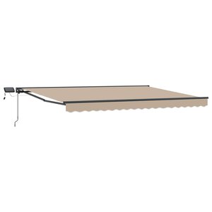 vidaXL Cadre de store manuel avec LEDs Beige et Anthracite 4 5 × 3 m