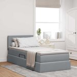 vidaXL Lit avec rangement et matelas Gris clair 90 x 190 cm Velours