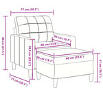vidaXL Fauteuil avec repose-pied Rouge bordeaux 60 cm Velours