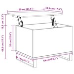 vidaXL Table basse Chêne sonoma 60x44 5x45 cm Bois d'ingénierie