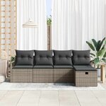 vidaXL Ensemble de Canapés avec coussin avec stockage Gris polyrotin