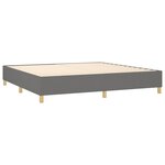 vidaXL Sommier à lattes de lit avec matelas Gris foncé 200x200cm Tissu