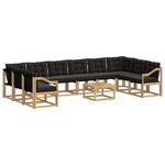 vidaXL Ensemble de canapés d'extérieur 11 pc Blanc et noir