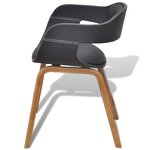 vidaXL Chaises à manger lot de 6 noir bois courbé et similicuir