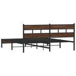 vidaXL Cadre de lit en métal sans matelas chêne marron 180x200 cm