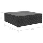 vidaXL Salon de jardin 8 Pièces avec coussins résine tressée noir