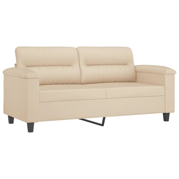 vidaXL Canapé à 2 places Crème 140 cm Tissu microfibre