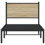 vidaXL Cadre de lit en métal sans matelas chêne sonoma 90x190 cm