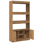 vidaXL Buffet haut chêne artisanal 92x33x180 cm bois d'ingénierie