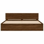 vidaXL Cadre de lit avec tête de lit et LED chêne marron 180x200 cm
