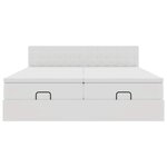 VidaXL Cadre de lit ottoman avec matelas blanc 200x200 cm similicuir