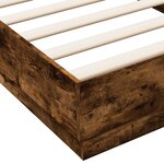 vidaXL Cadre de lit avec LED Chêne fumé 80 x 200 cm Bois d'ingénierie