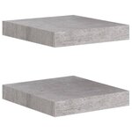 vidaXL Étagères murales flottantes 2 Pièces gris béton 23x23 5x3 8 cm MDF