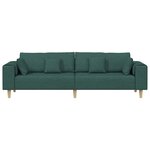 vidaXL Canapé avec coussin Vert foncé 250 x 77 x 76 cm tissu