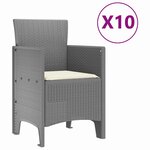 vidaXL Ensemble de salle à manger pour jardin 11 Pièces Gris clair
