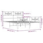 vidaXL Cadre de lit métal sans matelas avec pied de lit noir 140x190cm