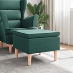 vidaXL Tabouret avec pieds en bois Vert foncé Tissu
