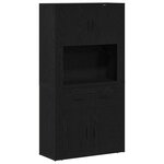 vidaXL Haut de Buffet Chêne noir 80 x 33 x 150 cm Bois d'ingénierie