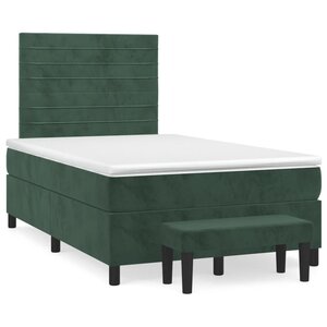 vidaXL Sommier à lattes de lit et matelas Vert foncé 120x200cm Velours