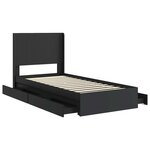 vidaXL Cadre de lit avec rangement et tête de lit Noir 90 x 190 cm