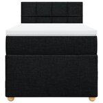 vidaXL Sommier à lattes de lit avec matelas Noir 90x190 cm Tissu