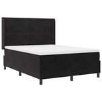 vidaXL Lit à Ressorts avec Matelas LED Noir 160 x 200 cm Velours