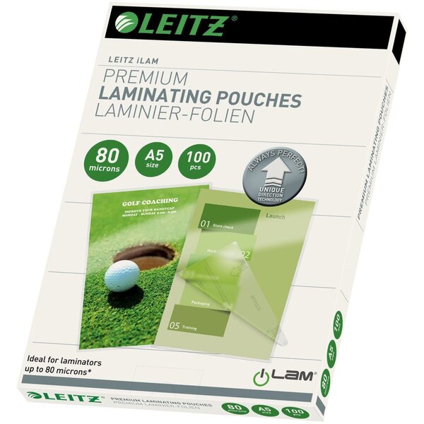 Leitz Pochettes de plastification ILAM 80 microns A5 100 Pièces