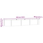 Bac surélevé vidaXL Jardin Vert 320x80x44 cm Acier galva