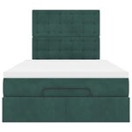 vidaXL Cadre de lit ottoman avec matelas vert foncé 120x190 cm velours