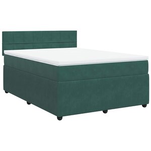 vidaXL Sommier à lattes de lit et matelas Vert foncé 140x190cm Velours