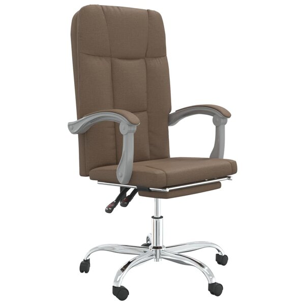 vidaXL Fauteuil inclinable de bureau Marron Tissu