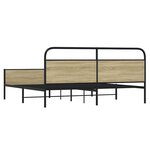 vidaXL Cadre de lit en métal sans matelas chêne sonoma 193x203 cm