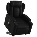 vidaXL Fauteuil inclinable de massage Noir Similicuir
