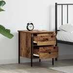vidaXL Table de Chevet Bois Ancien 40x42x50 cm Bois Ingénierie