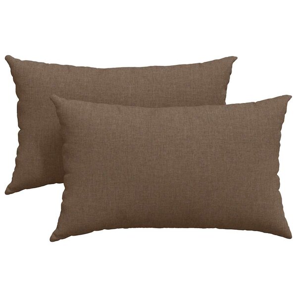 vidaXL Coussins de canapé 2 Pièces Marron 50 x 30 cm tissu