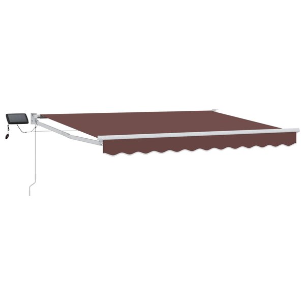 vidaXL Store rétractable manuel avec LEDs Marron et blanc 3 x 2 5 m