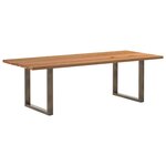 vidaXL Table à manger marron clair bois de chêne massif rectangulaire